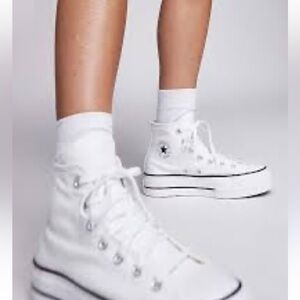 Converse White High-Top Sneakers with Canvas Upper